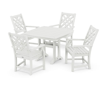 Country Living Wovendale 5-Piece Dining Set with Trestle Legs in White