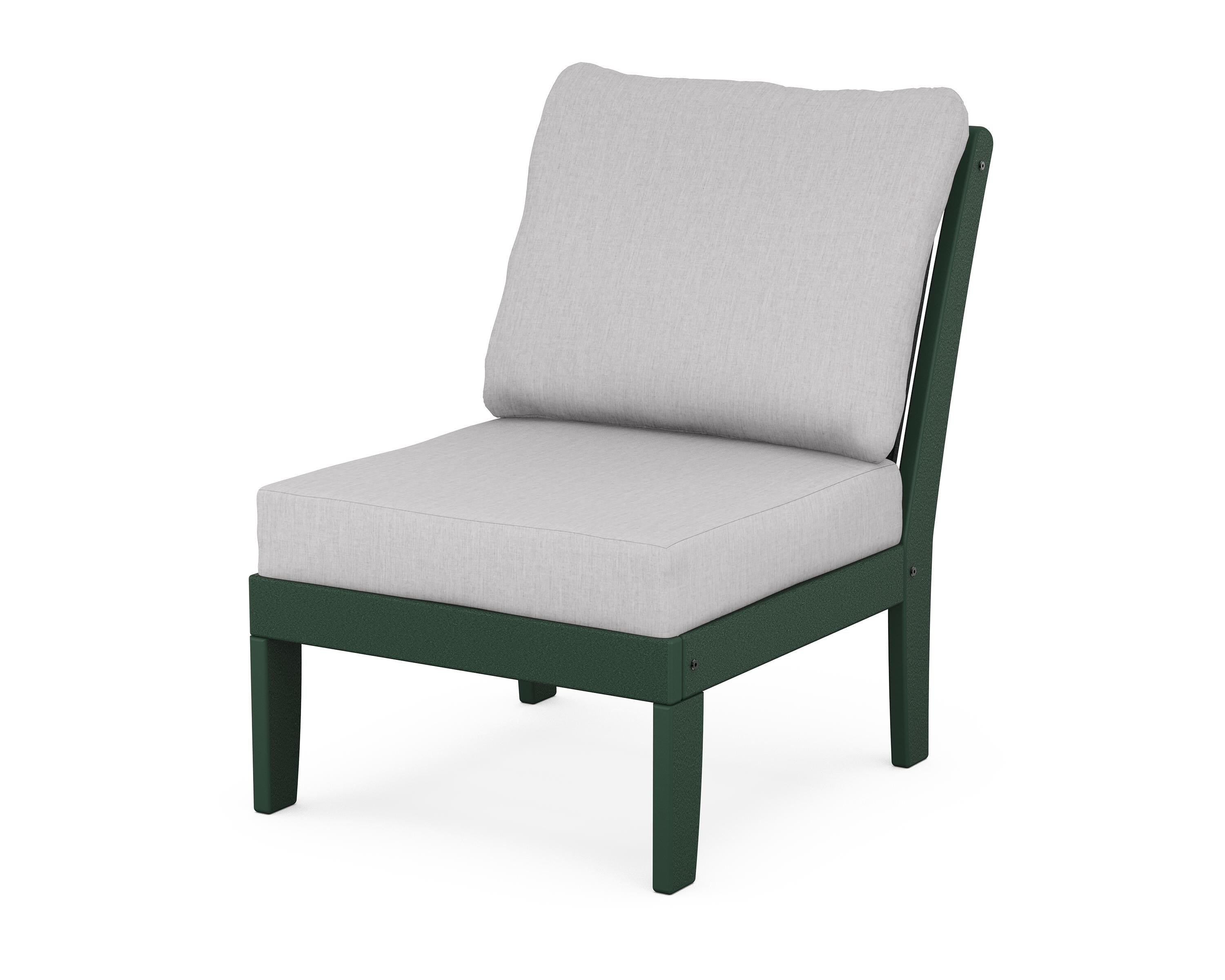 POLYWOOD® Braxton Modular Armless Chair in Green / Granite