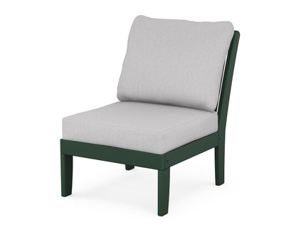 POLYWOOD® Braxton Modular Armless Chair in Green / Granite