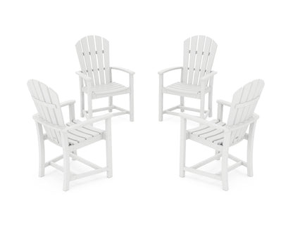 POLYWOOD® Palm Coast 4-Piece Upright Adirondack Conversation Set in White