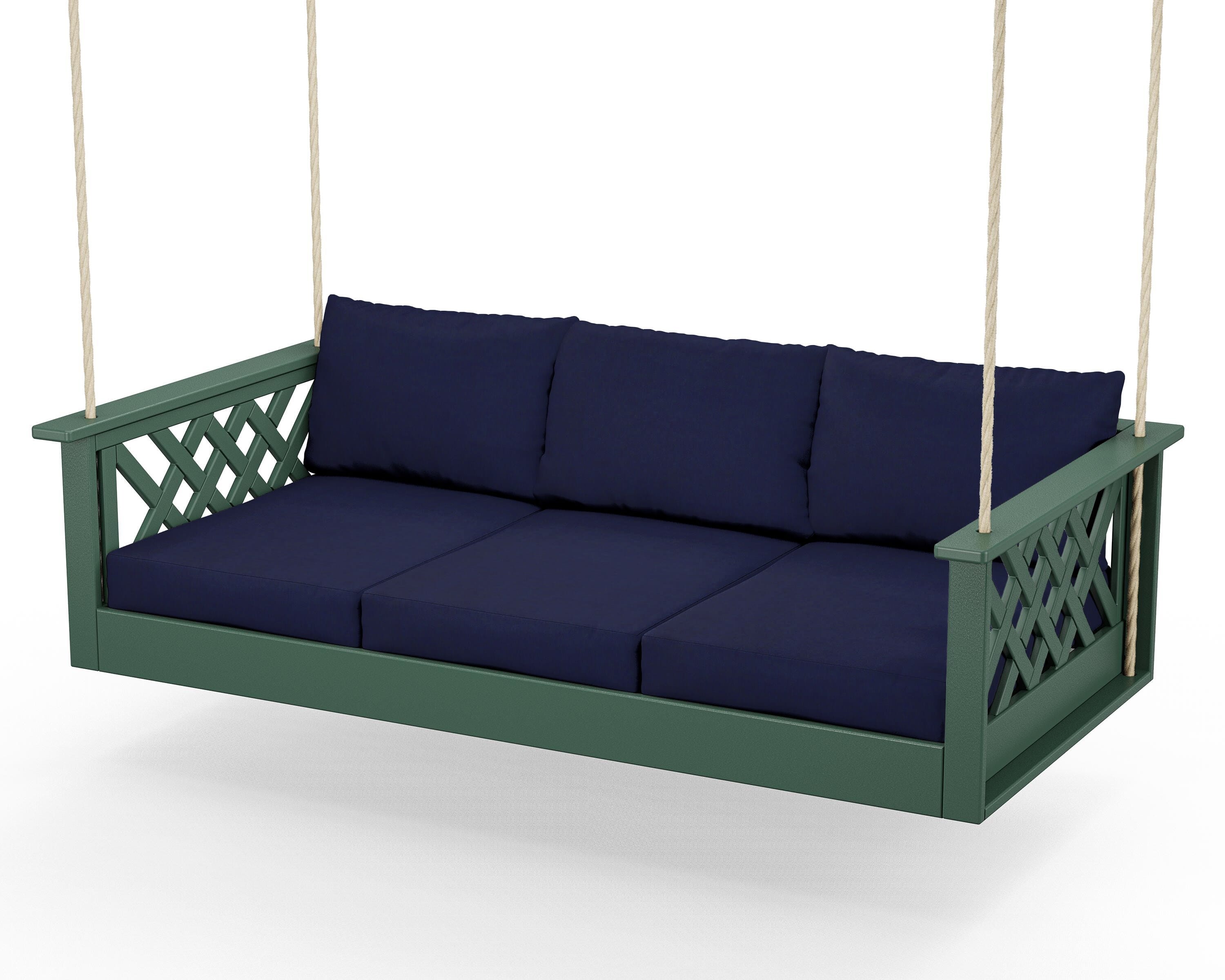 Country Living Wovendale Daybed Swing in Green / Navy