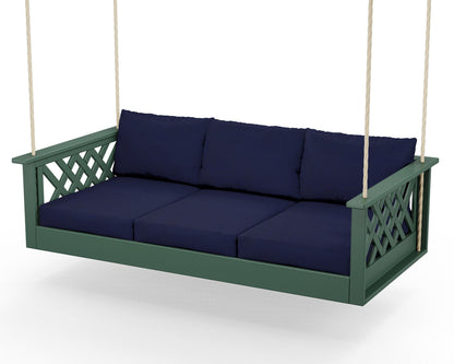 Country Living Wovendale Daybed Swing in Green / Navy