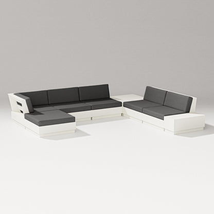PW Designer Series Elevate 8-Piece Corner Sectional in Vintage White / Spectrum Carbon