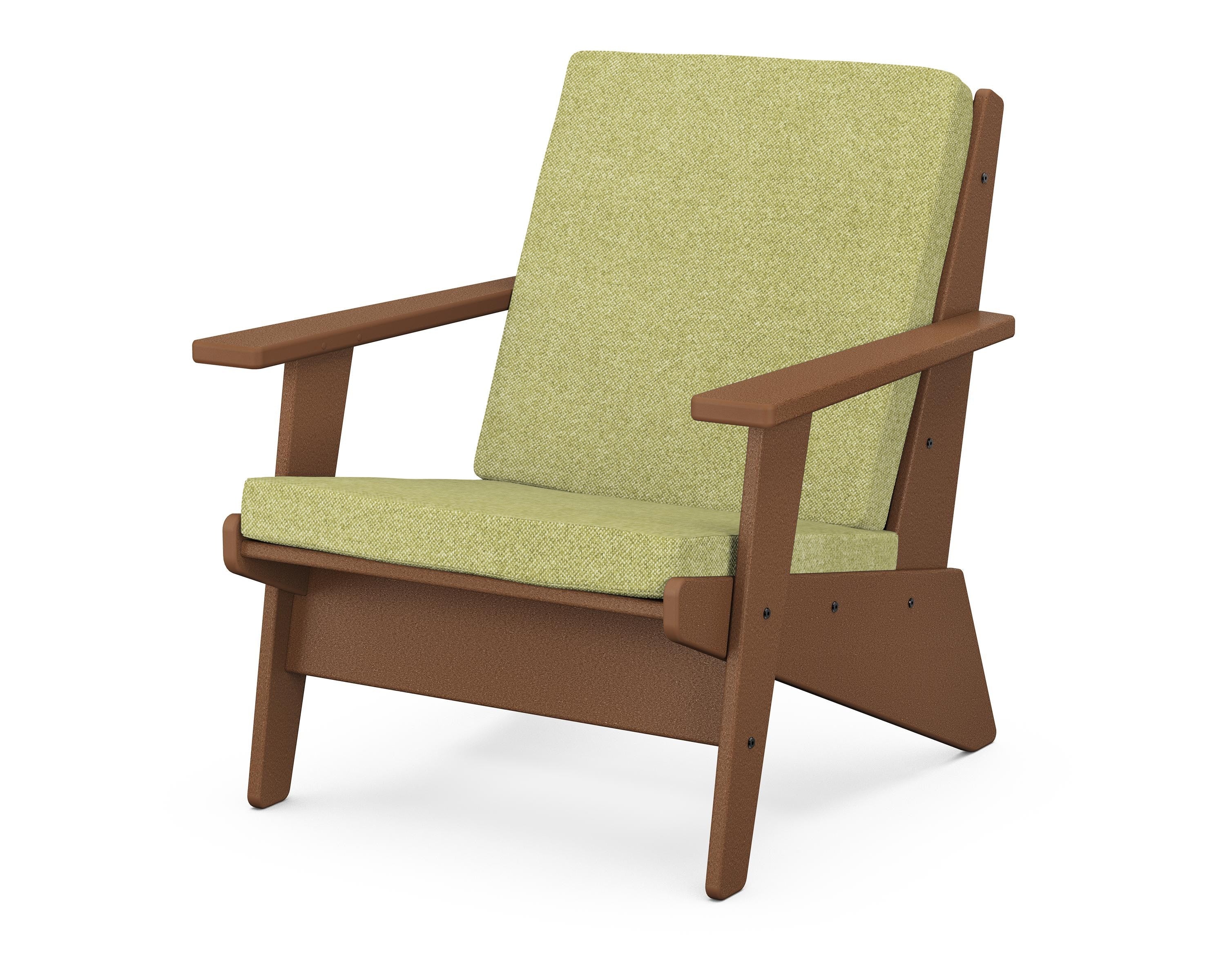 POLYWOOD® Riviera Modern Lounge Chair in Teak / Chartreuse Boucle