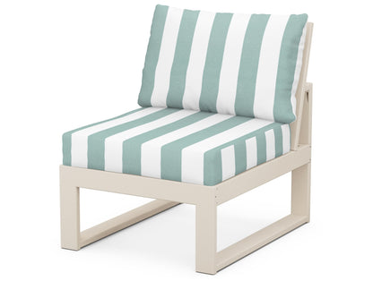 Unbranded Modular Armless Chair in Sand / Cabana Stripe Glacier Spa