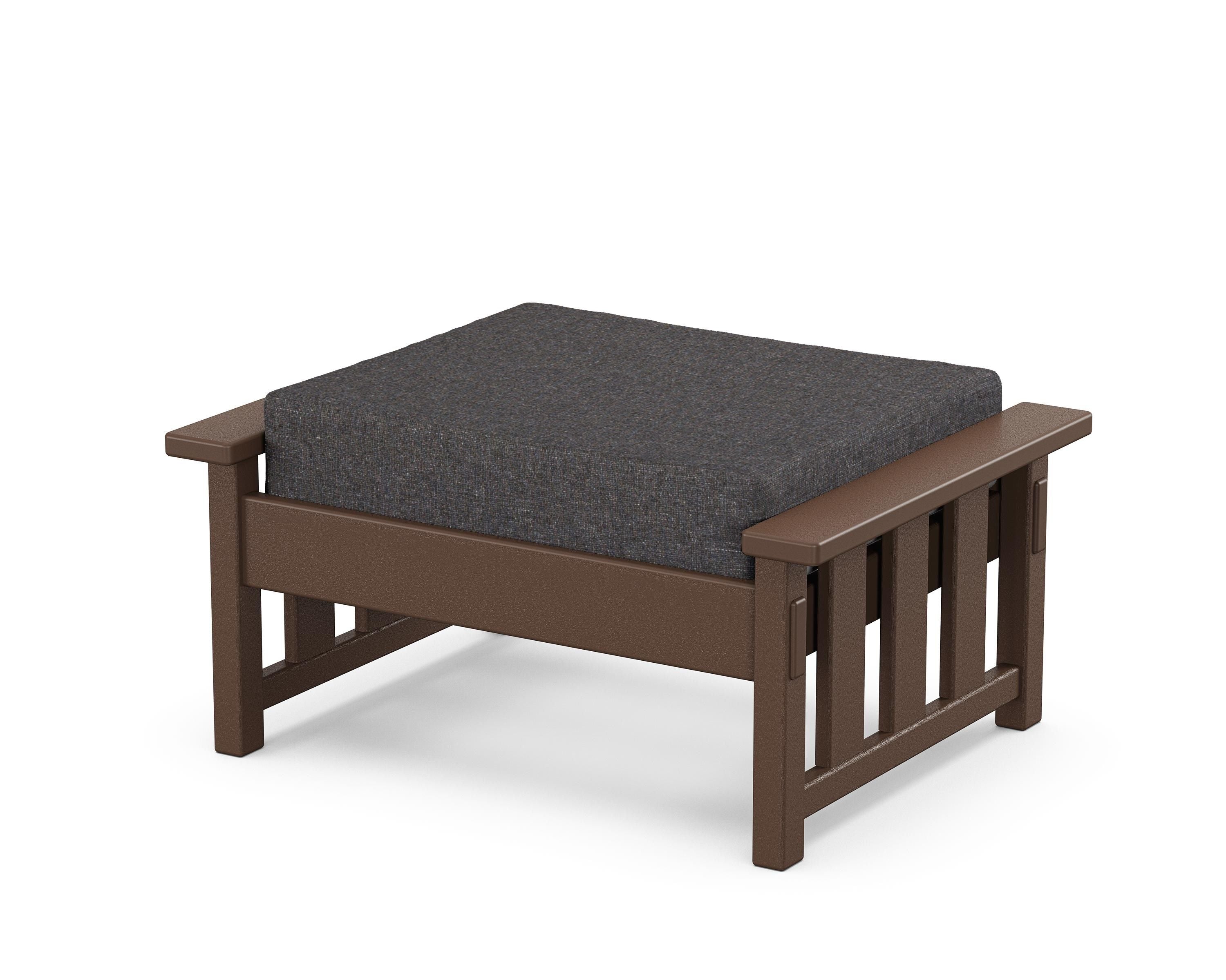 Martha Stewart by POLYWOOD® Acadia Deep Seating Ottoman in Mahogany / Ash Charcoal