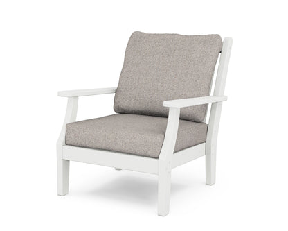 Country Living Wovendale Deep Seating Chair in White / Weathered Tweed