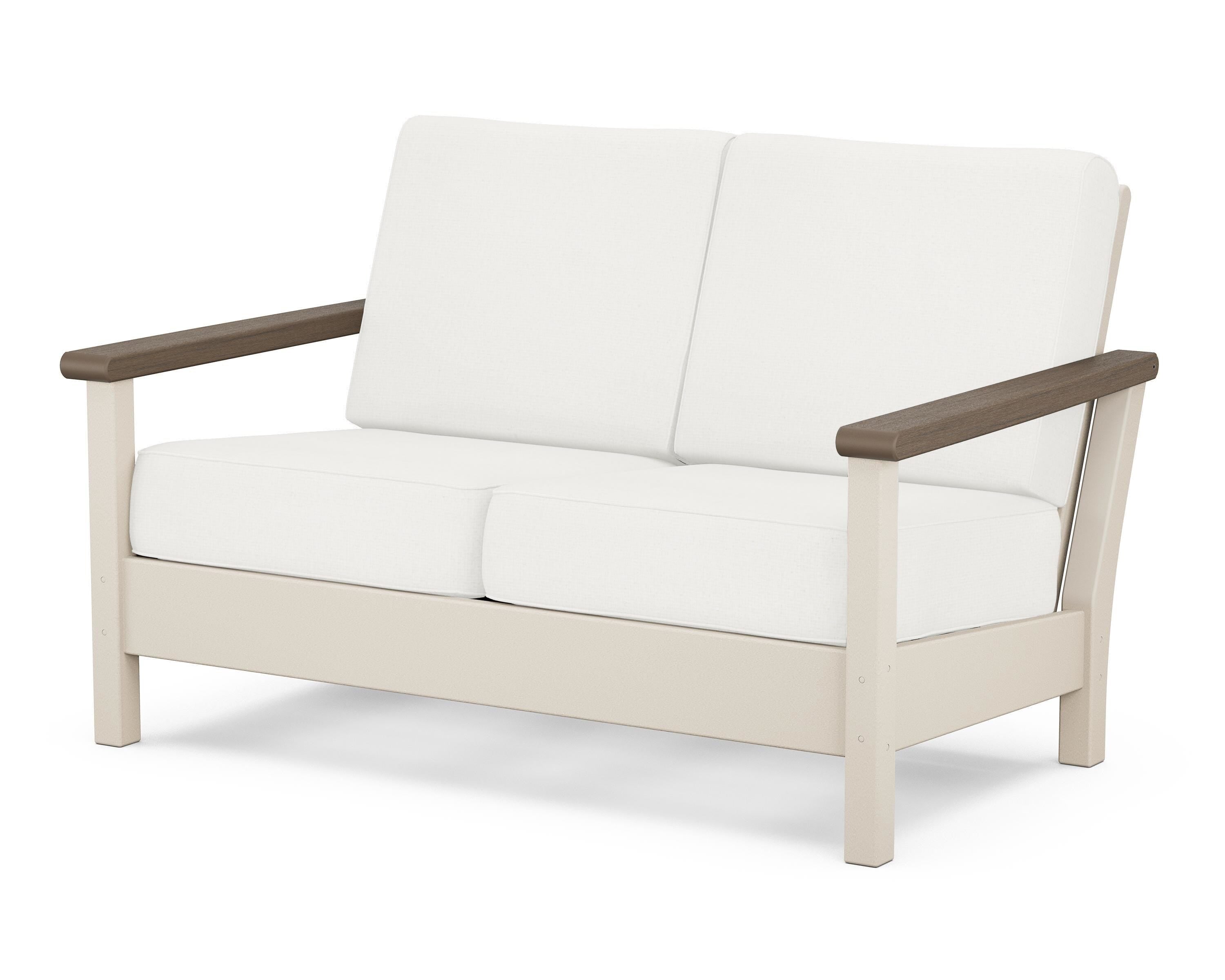 POLYWOOD® Harbour Deep Seating Loveseat in Sand / Kona / Natural Linen