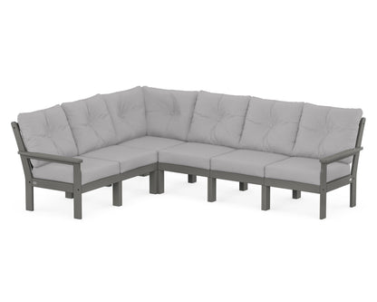 POLYWOOD® Vineyard 6-Piece Sectional in Slate Grey / Granite