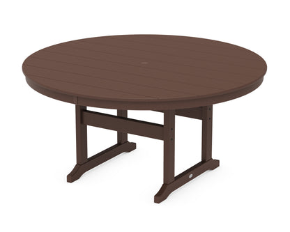 POLYWOOD® 60" Round Farmhouse Dining Table in Mahogany