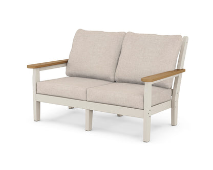 POLYWOOD® Chippendale Deep Seating Loveseat in Sand / Natural / Blend Linen