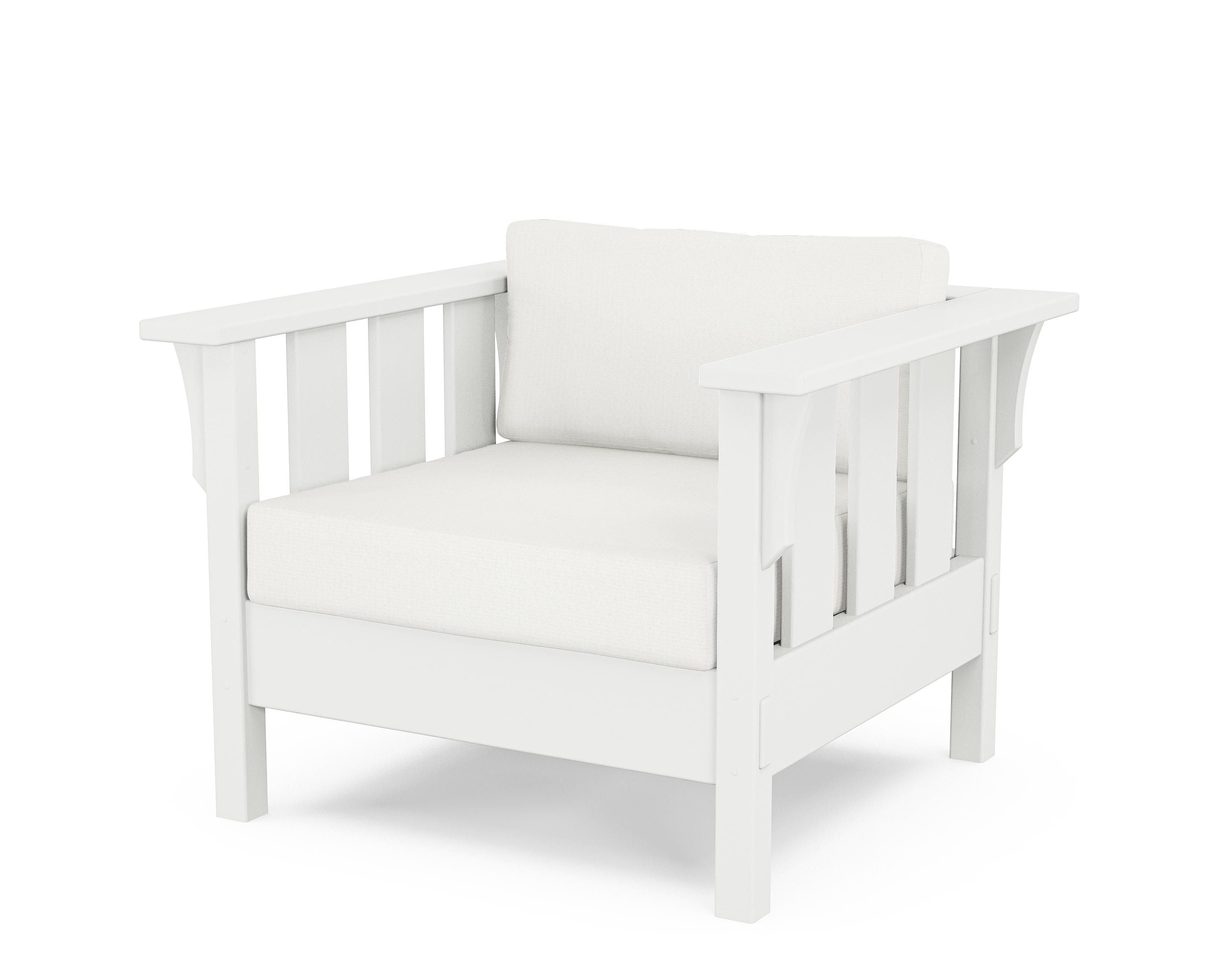 Martha Stewart by POLYWOOD® Acadia Deep Seating Chair in White / Natural Linen