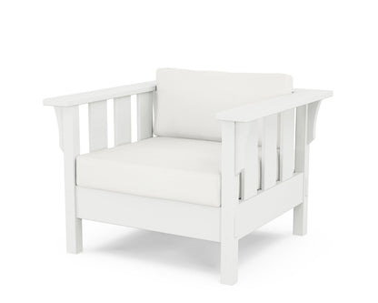 Martha Stewart by POLYWOOD® Acadia Deep Seating Chair in White / Natural Linen