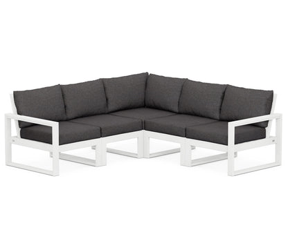 POLYWOOD® EDGE 5-Piece Modular Deep Seating Set in White / Ash Charcoal