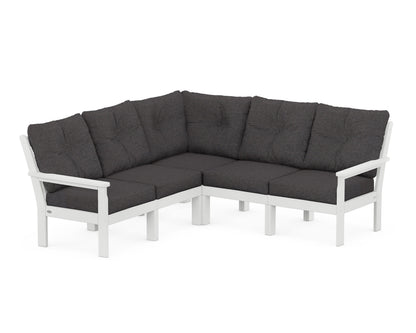 POLYWOOD® Vineyard 5-Piece Sectional in White / Ash Charcoal
