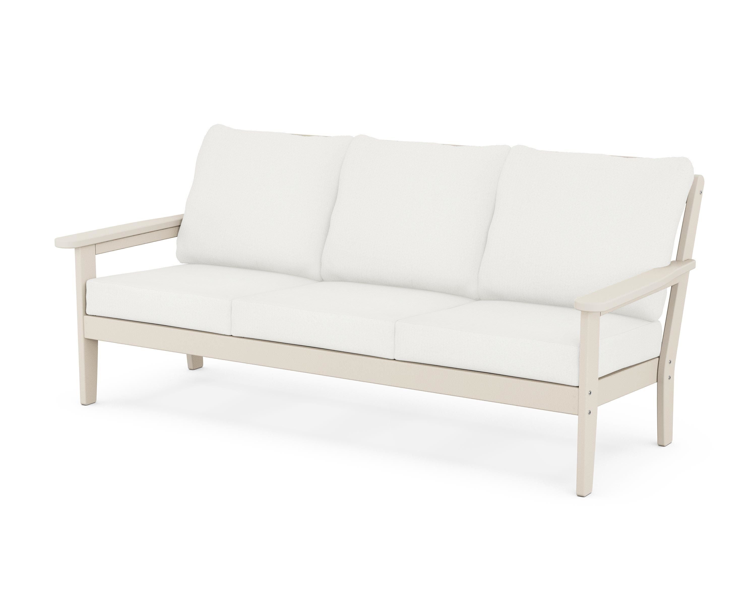 Country Living Cottage Deep Seating Sofa in Sand / Natural Linen