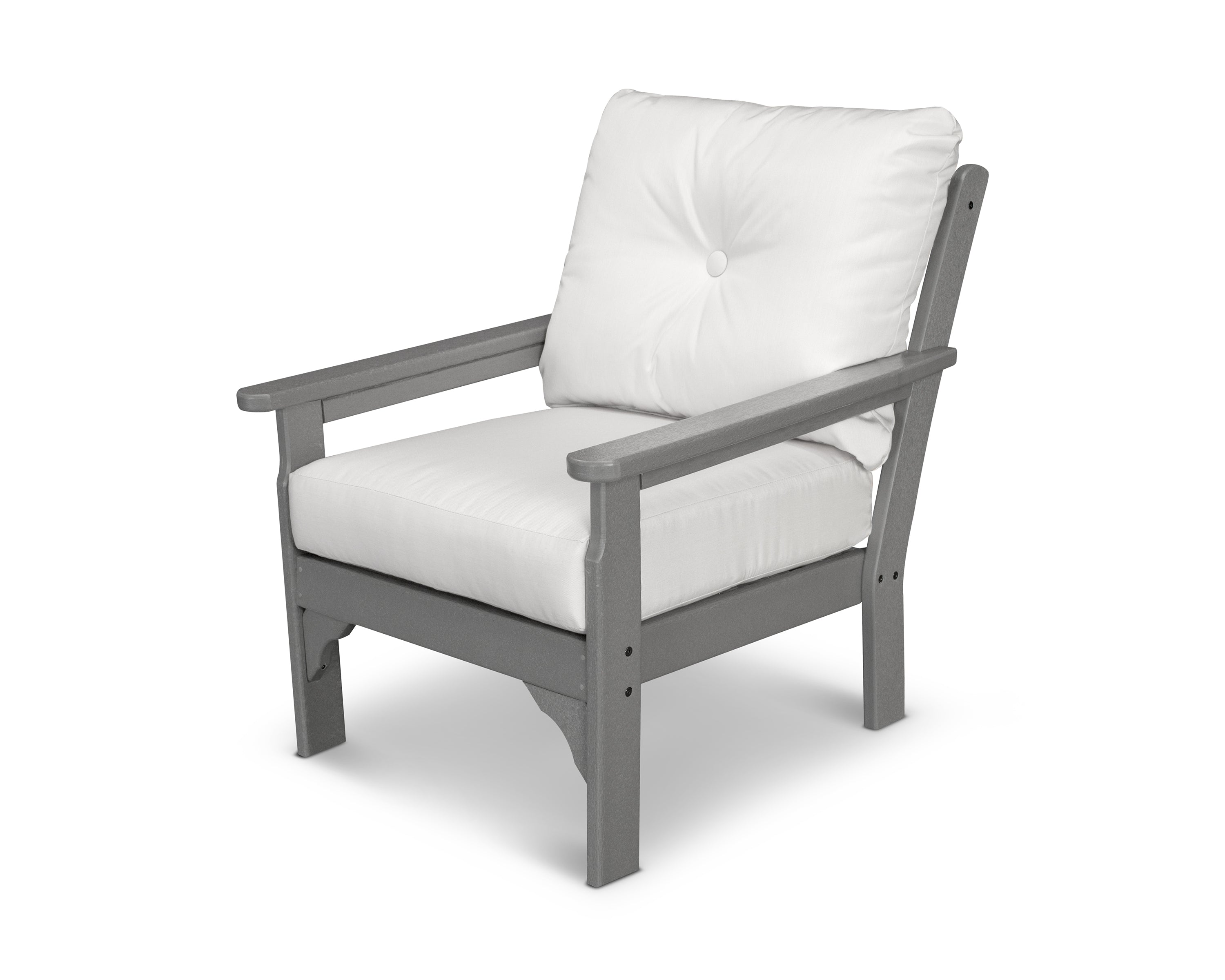 POLYWOOD® Vineyard Deep Seating Chair in Slate Grey / Natural