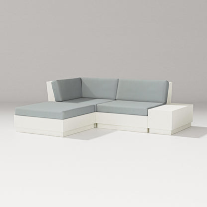 PW Designer Series Elevate Loveseat Sectional with Chaise in Vintage White / Spa