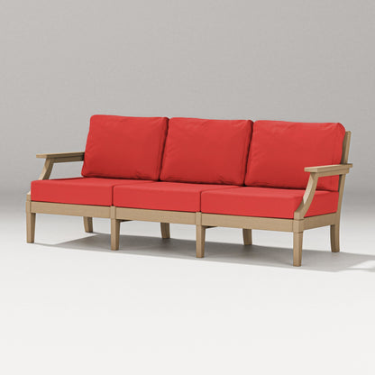 PW Designer Series Estate Sofa in Vintage Sahara / Crimson Linen