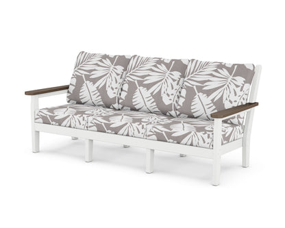 POLYWOOD® Chippendale Deep Seating Sofa in White / Kona / Leaf Grey Mist