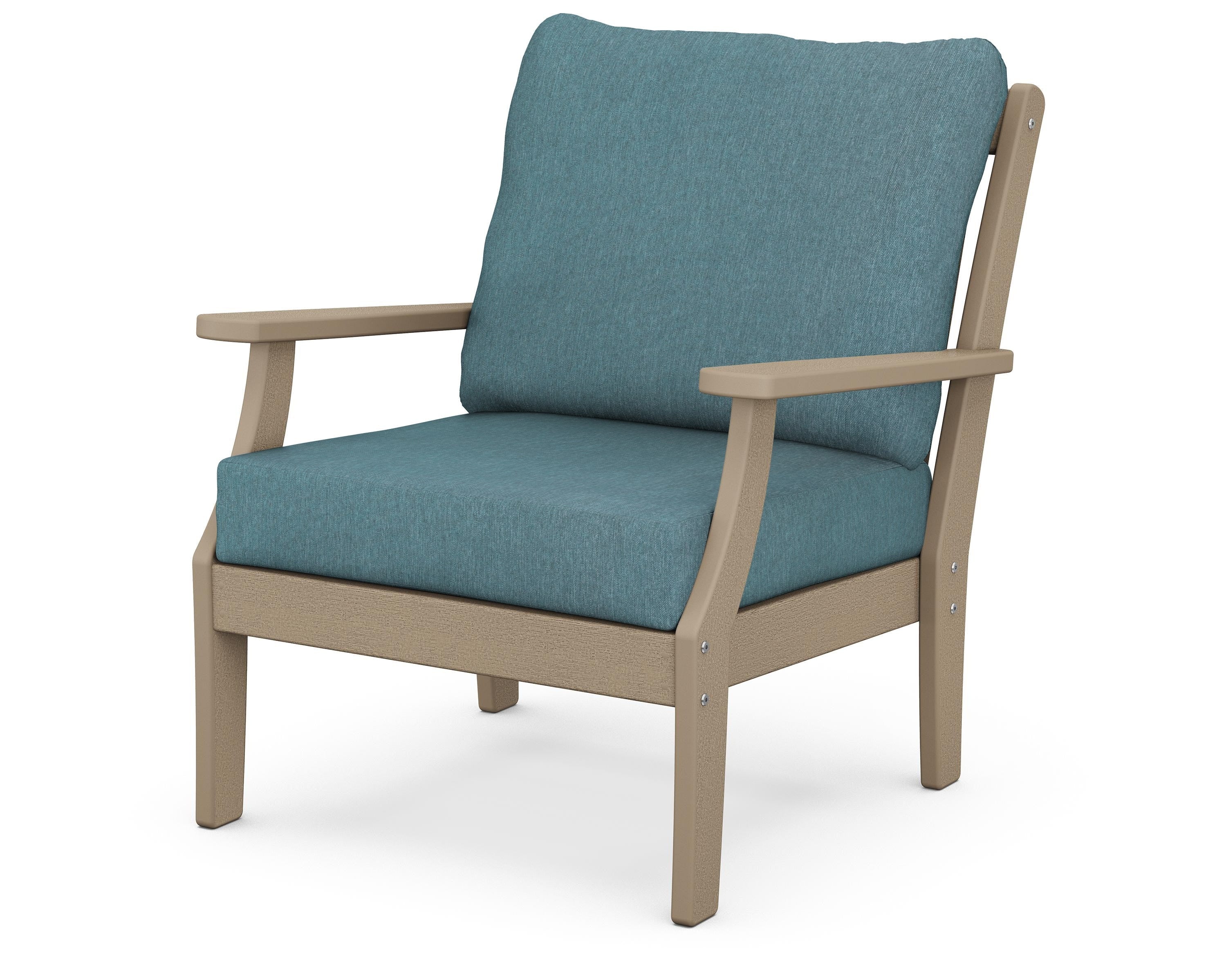 POLYWOOD® Braxton Deep Seating Chair in Vintage Sahara / Ocean Teal