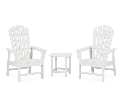 POLYWOOD® South Beach Casual Chair 3-Piece Set with 18" South Beach Side Table in White