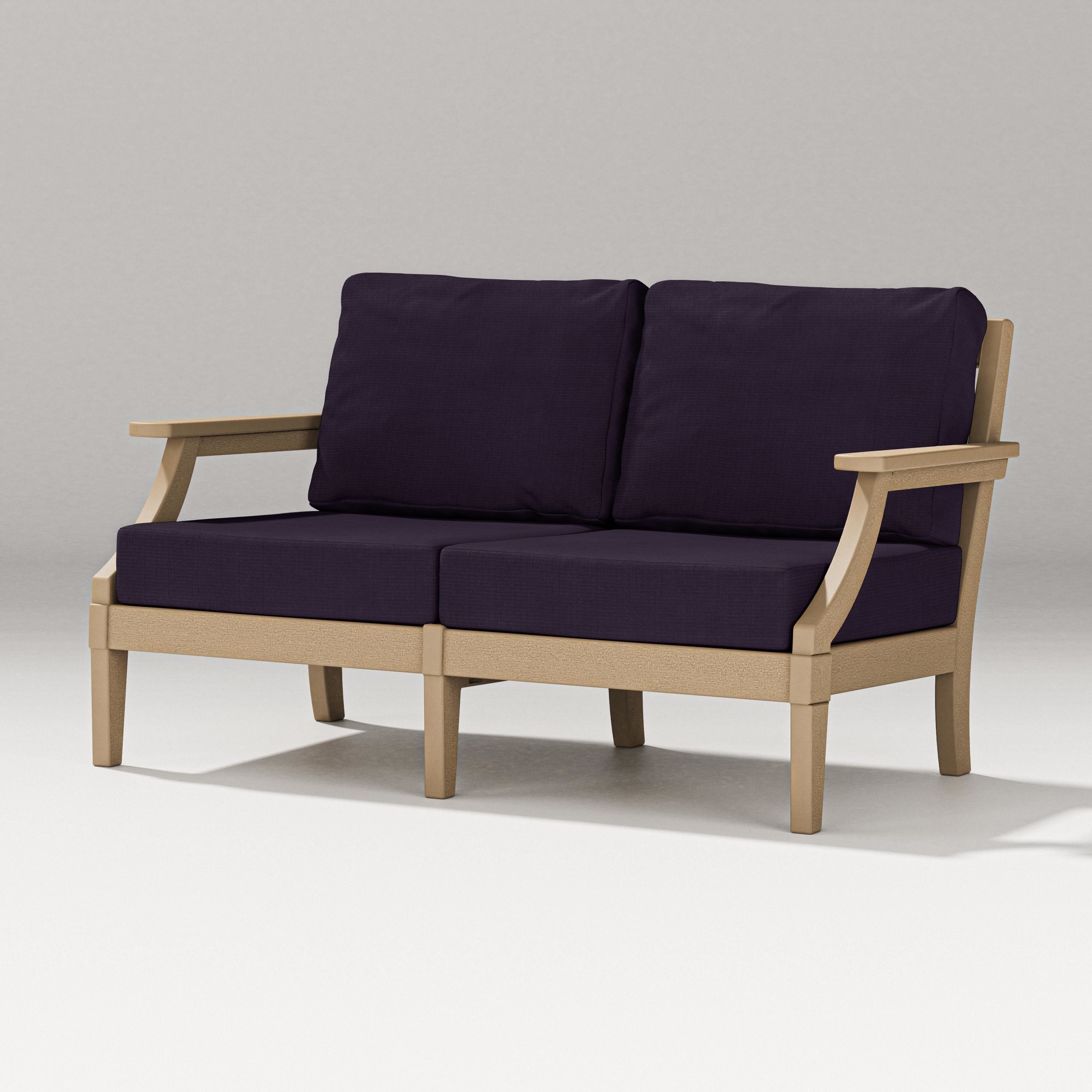 PW Designer Series Estate Loveseat in Vintage Sahara / Navy Linen