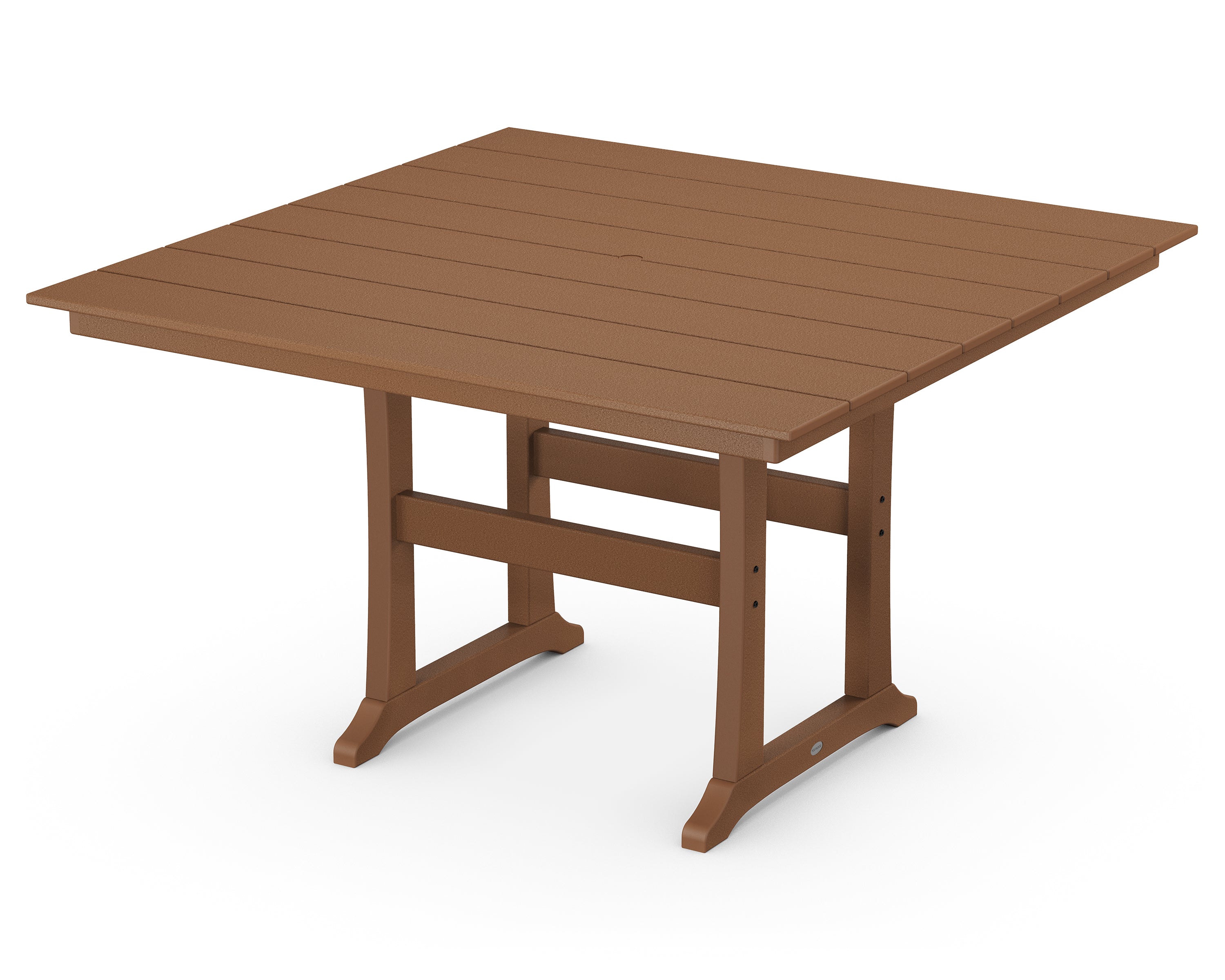 POLYWOOD® Farmhouse Trestle 59" Counter Table in Teak