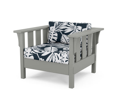 Martha Stewart by POLYWOOD® Acadia Deep Seating Chair in Slate Grey / Leaf Marine Indigo
