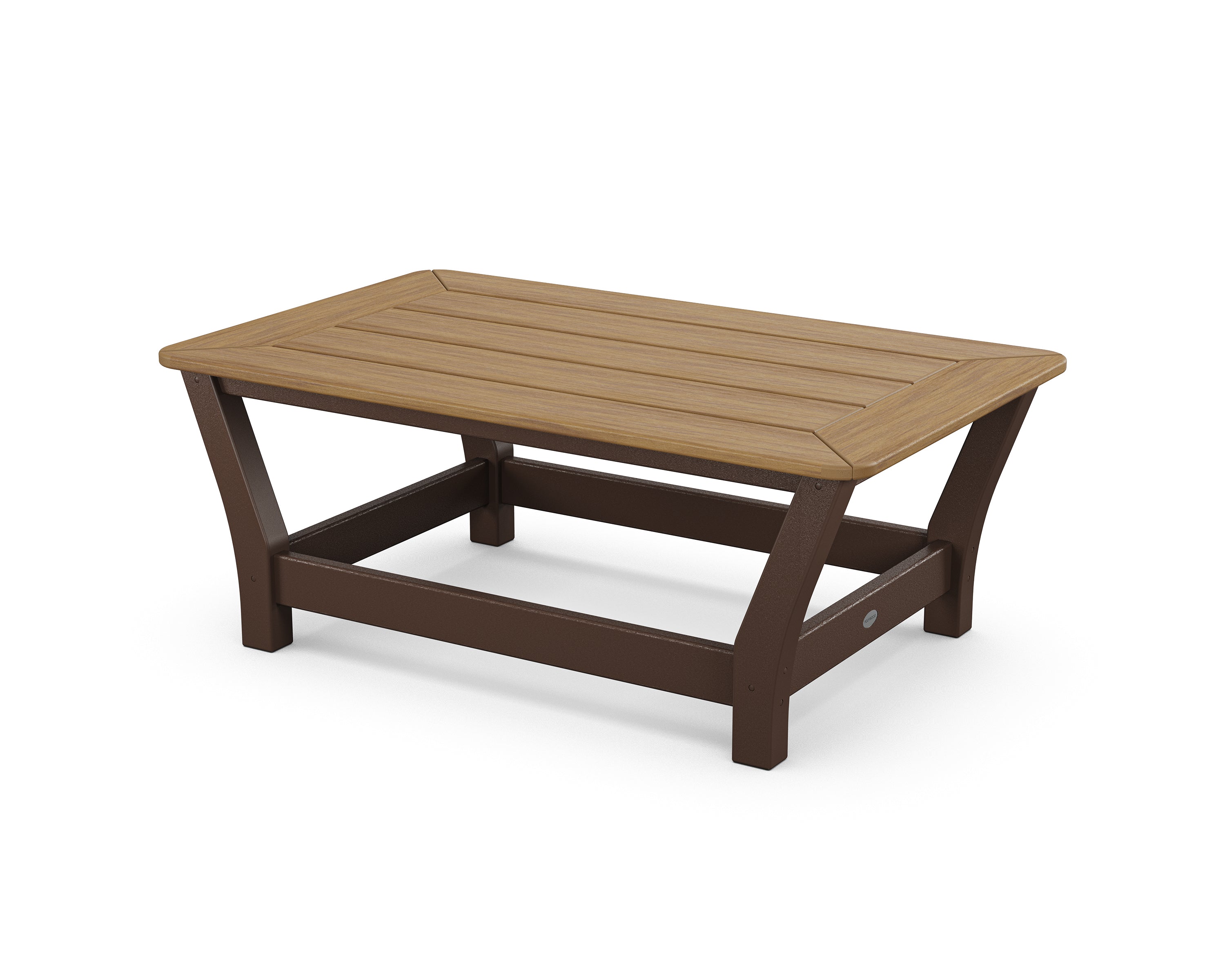 POLYWOOD® Harbour Slat Coffee Table in Mahogany / Natural