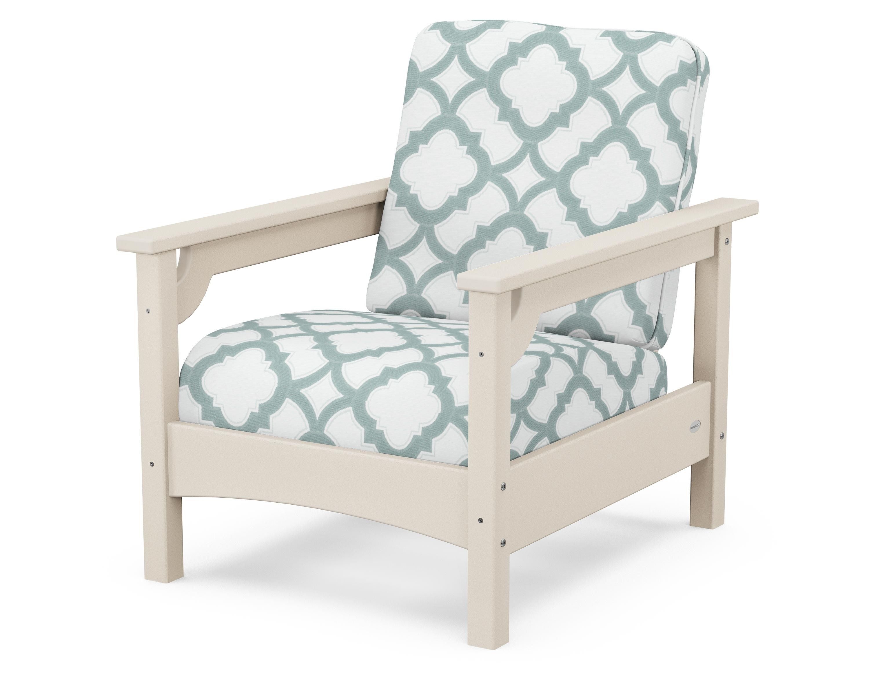 POLYWOOD® Club Chair in Sand / Trellis Glacier Spa