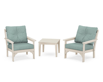 POLYWOOD® Vineyard 3-Piece Deep Seating Set in Sand / Glacier Spa
