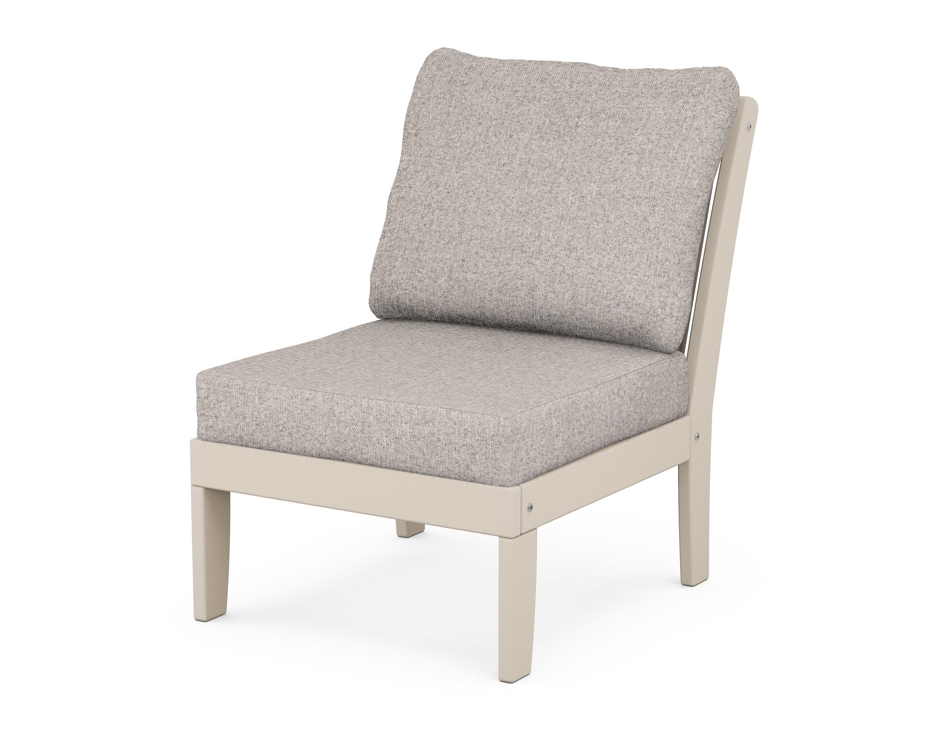POLYWOOD® Braxton Modular Armless Chair in Sand / Weathered Tweed