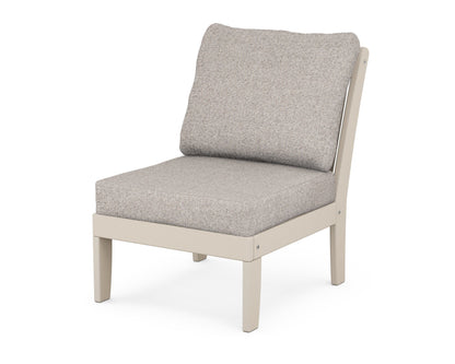 POLYWOOD® Braxton Modular Armless Chair in Sand / Weathered Tweed