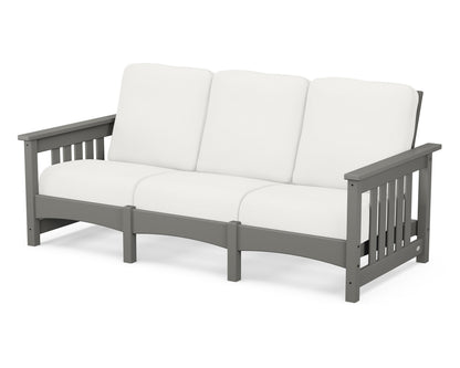 POLYWOOD® Club Mission Sofa in Slate Grey / Natural Linen