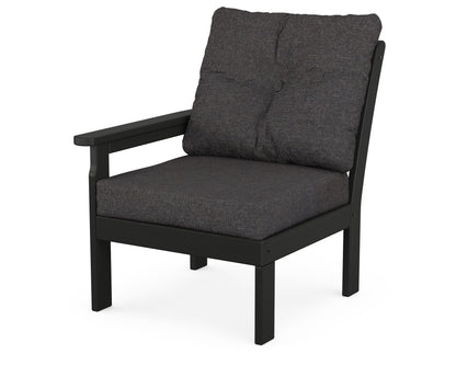 POLYWOOD® Vineyard Modular Left Arm Chair in Black / Ash Charcoal