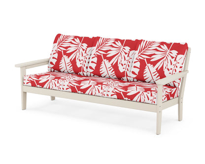 Country Living Cottage Deep Seating Sofa in Sand / Leaf Crimson