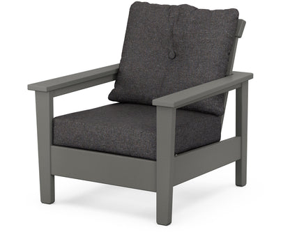 POLYWOOD® Prescott Deep Seating Chair in Slate Grey / Ash Charcoal