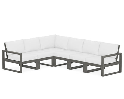 POLYWOOD® EDGE 6-Piece Modular Deep Seating Set in Slate Grey / Natural