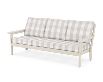 Country Living Cottage Deep Seating Sofa in Sand / Buffalo Plaid Dune Burlap