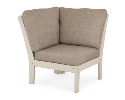 POLYWOOD® Braxton Modular Corner Chair in Sand / Spiced Burlap
