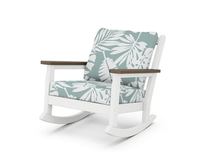 POLYWOOD® Chippendale Deep Seating Rocking Chair in White / Kona / Leaf Glacier Spa