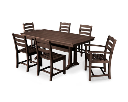 POLYWOOD® La Casa Café 7-Piece Dining Set with Trestle Legs in Mahogany