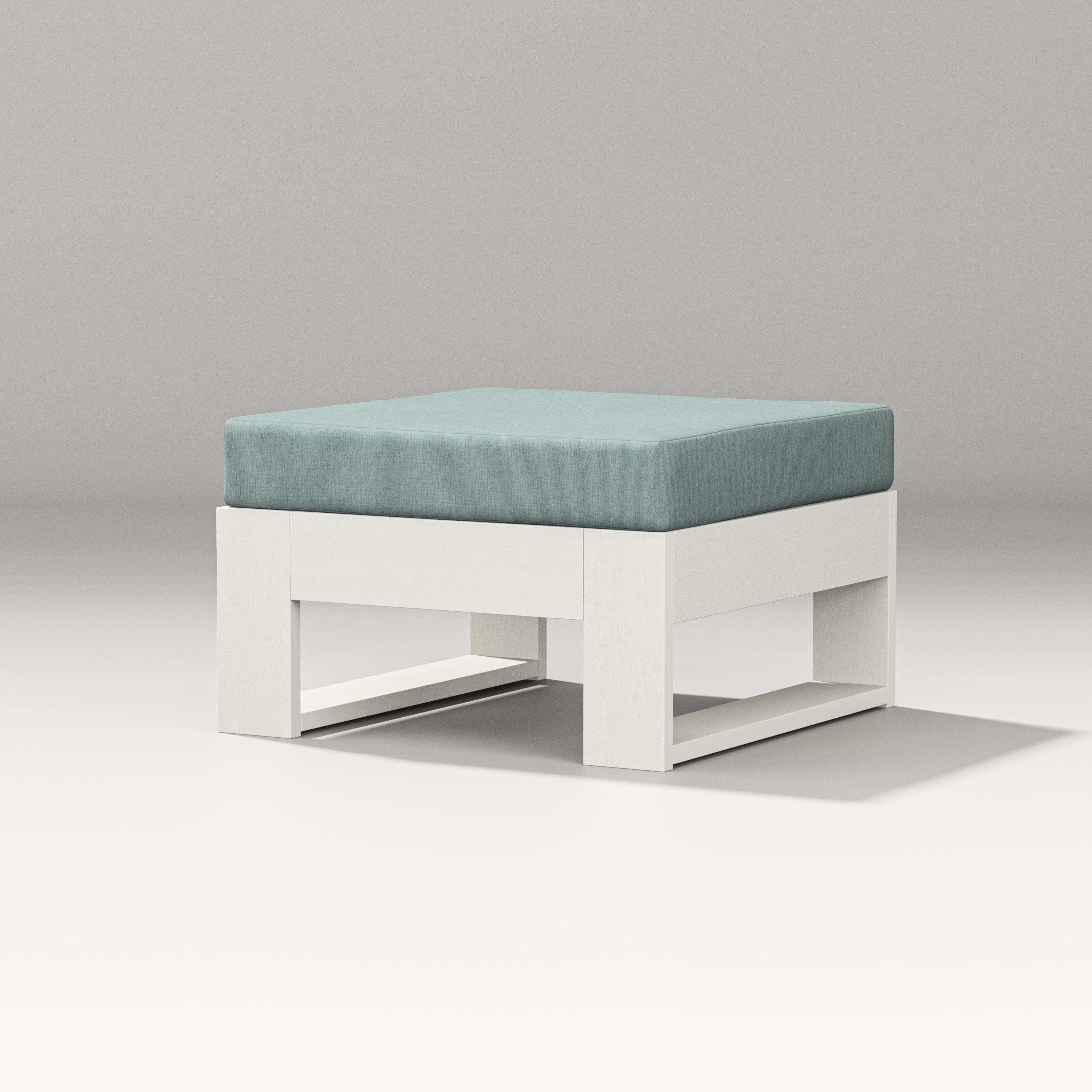 PW Designer Series Latitude Lounge Ottoman in Vintage White / Glacier Spa