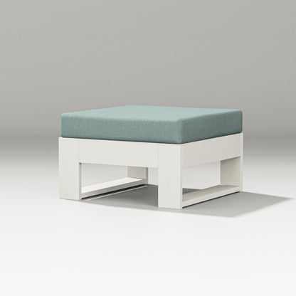 PW Designer Series Latitude Lounge Ottoman in Vintage White / Glacier Spa