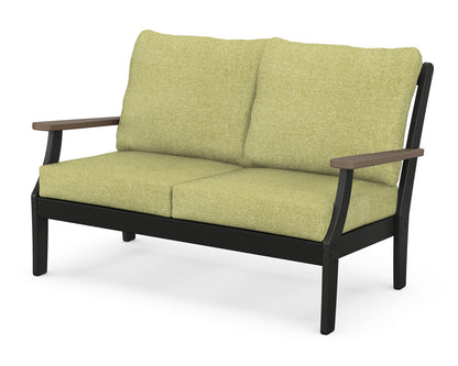 POLYWOOD® Braxton Deep Seating Loveseat in Black / Kona / Chartreuse Boucle