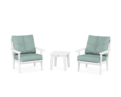 POLYWOOD® Prairie 3-Piece Deep Seating Set in White / Glacier Spa