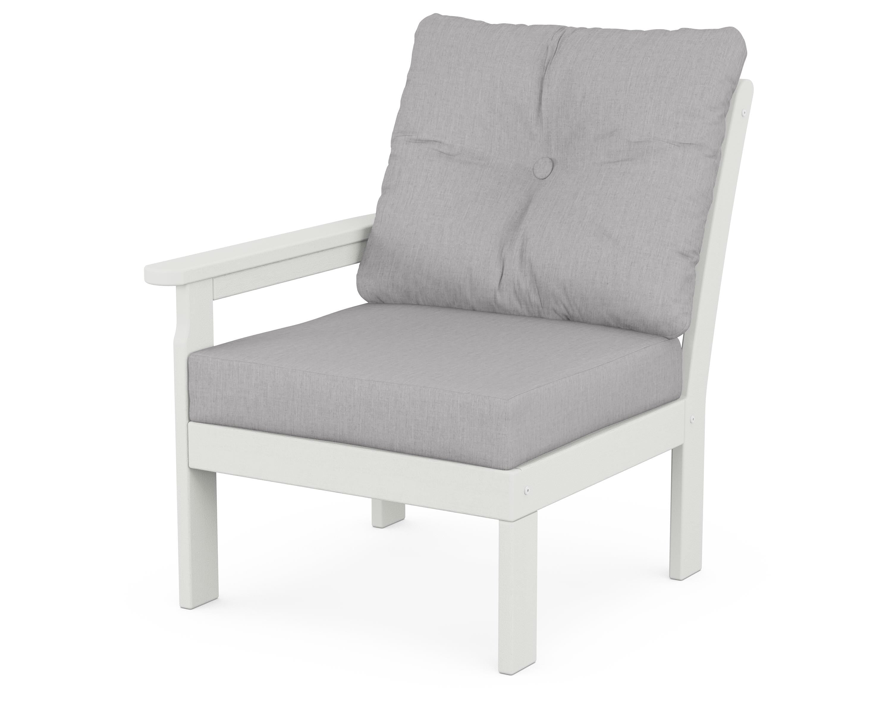 POLYWOOD® Vineyard Modular Left Arm Chair in Vintage White / Granite