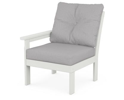 POLYWOOD® Vineyard Modular Left Arm Chair in Vintage White / Granite