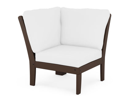 POLYWOOD® Braxton Modular Corner Chair in Mahogany / Natural